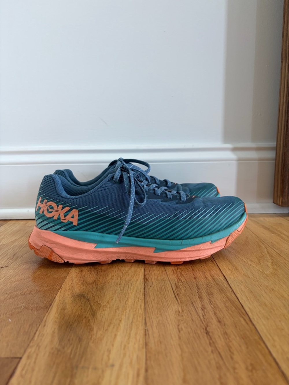 HOKA Trail Running Shoes Women’s Teal Orange Sneakers